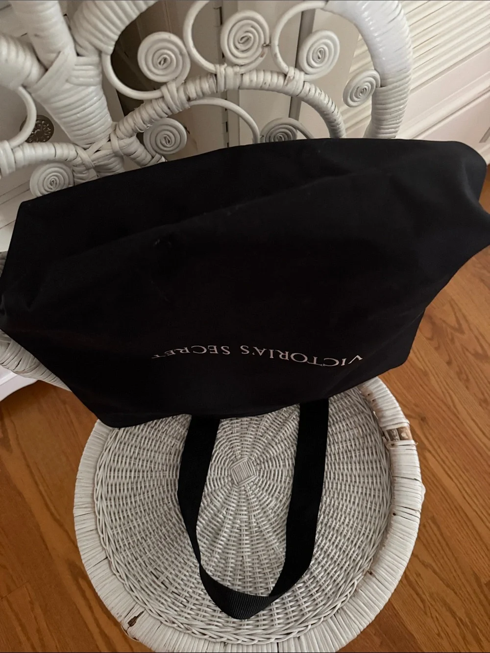 Victoria's Secret Black Canvas Logo Tote